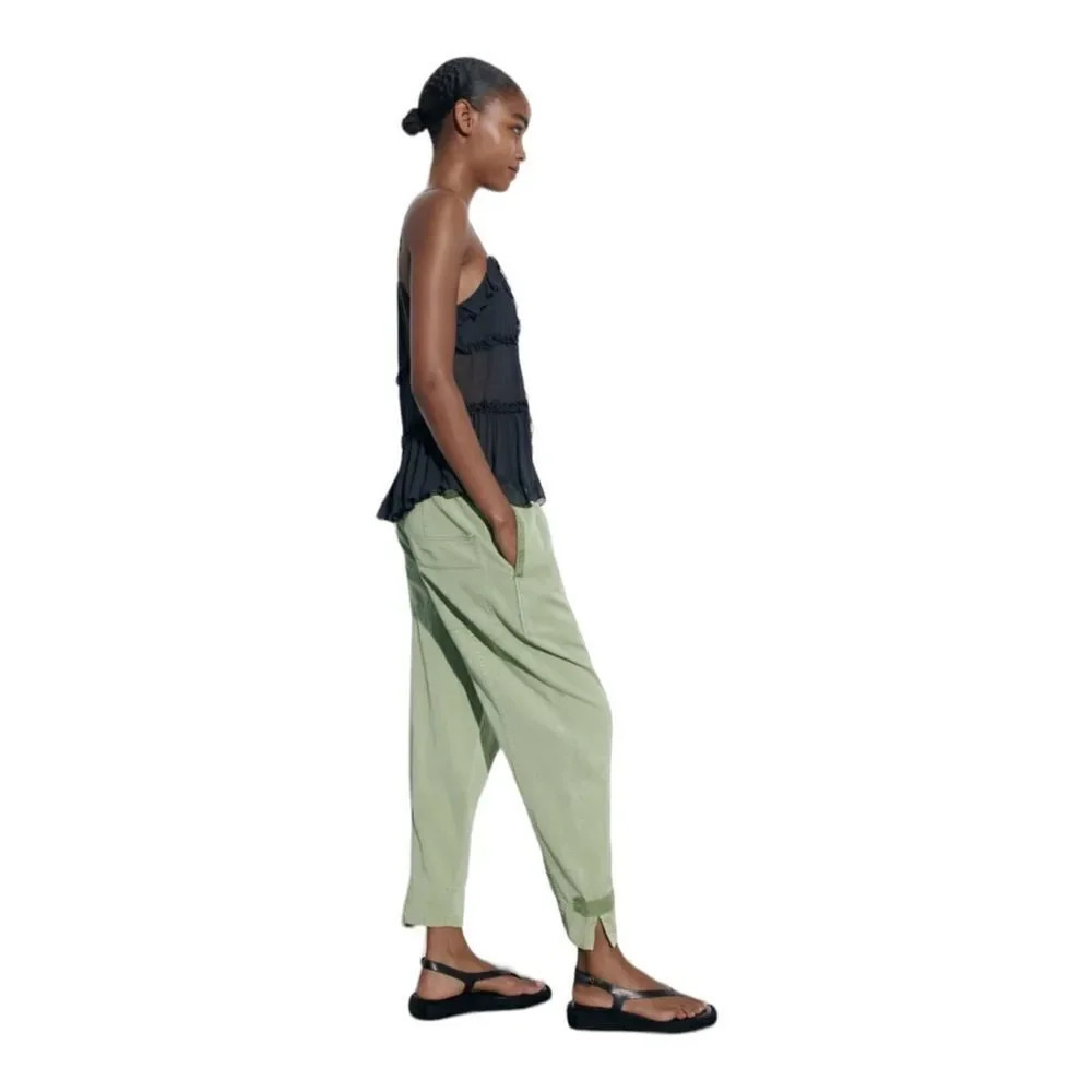 ZARA Light Green Balloon Pants NWT Size XXL - Picture 5 of 10